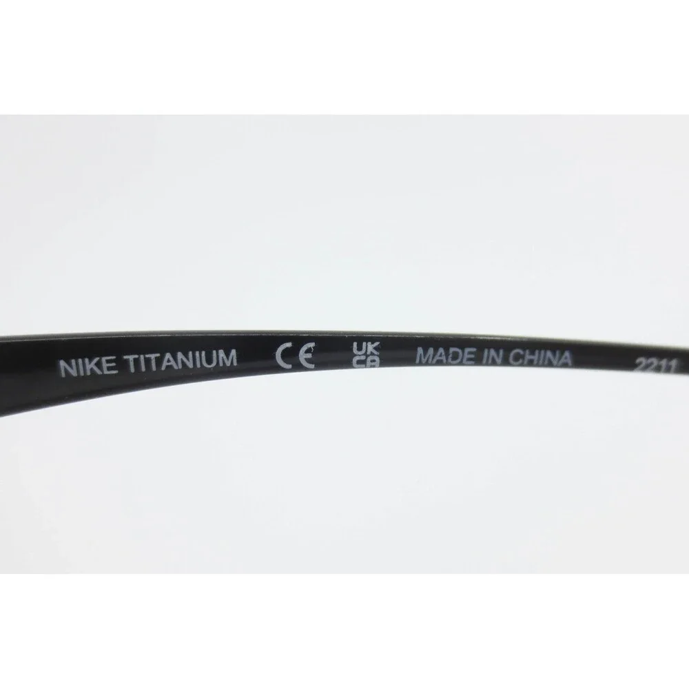 Nike 6045 001 Matte Black Titanium Semi Rimless Rectangular Eyeglasses 56-17-145